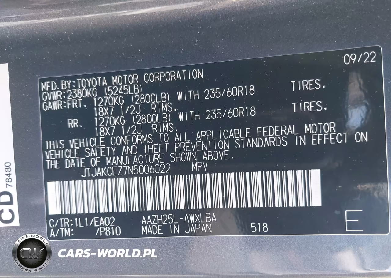 2022 Lexus Nx 350H VIN:JTJAKCEZ7N5006022 - 9
