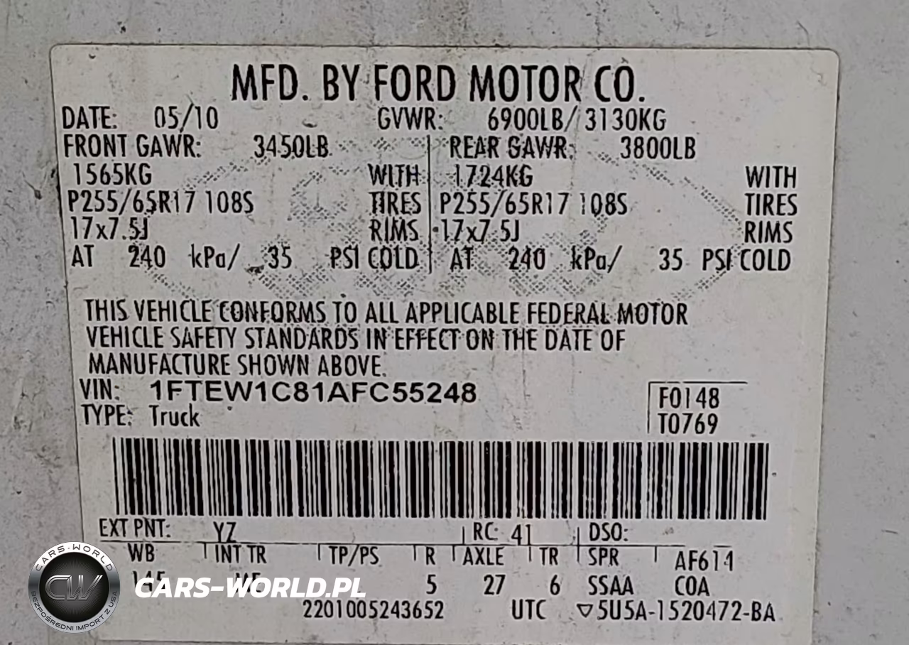2010 Ford F-150 Fx2 Sport-Xl-Xlt VIN:1FTEW1C81AFC55248 - 9