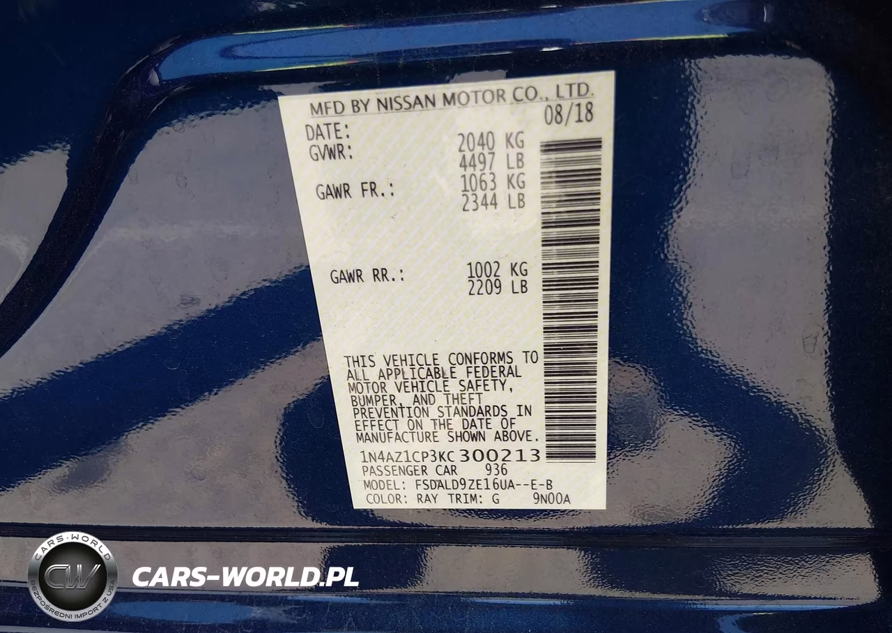 2019 Nissan Leaf Sv VIN:1N4AZ1CP3KC300213 - 9