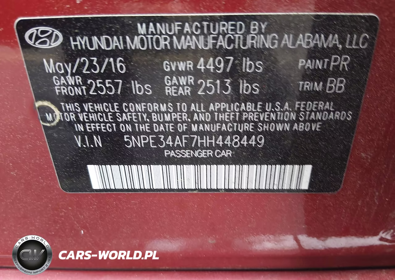 2017 Hyundai Sonata Sport VIN:5NPE34AF7HH448449 - 9
