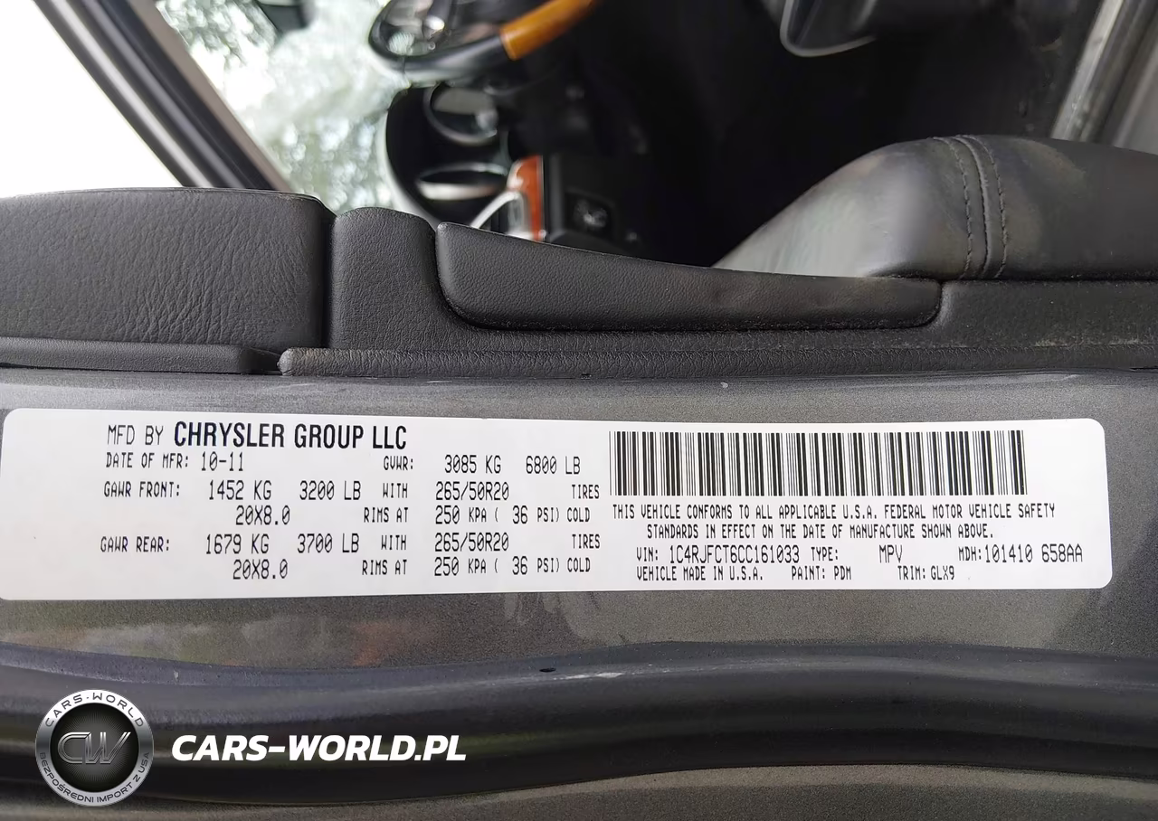 2012 Jeep Grand Cherokee Overland VIN:1C4RJFCT6CC161033 - 9