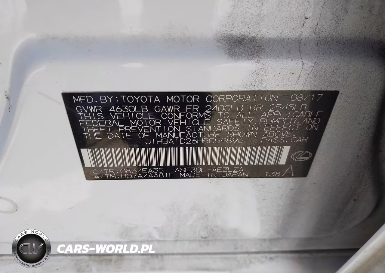 2017 Lexus Is 200T VIN:JTHBA1D26H5059896 - 9