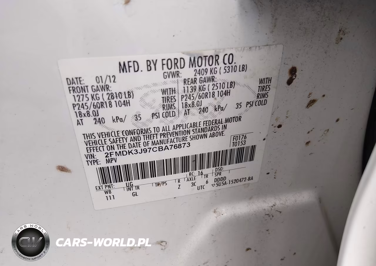2012 Ford Edge Sel VIN:2FMDK3J97CBA76873 - 9