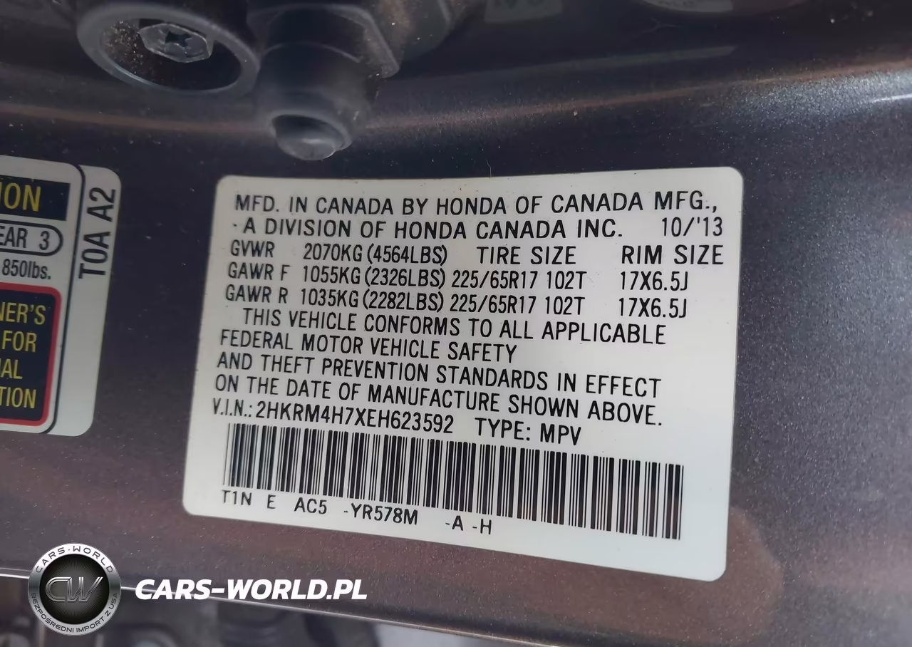2014 Honda Cr-V Ex-L VIN:2HKRM4H7XEH623592 - 9