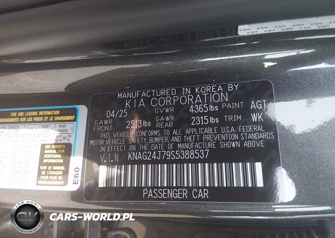 2025 Kia K5 Lxs VIN:KNAG24J79S5388537 - 9