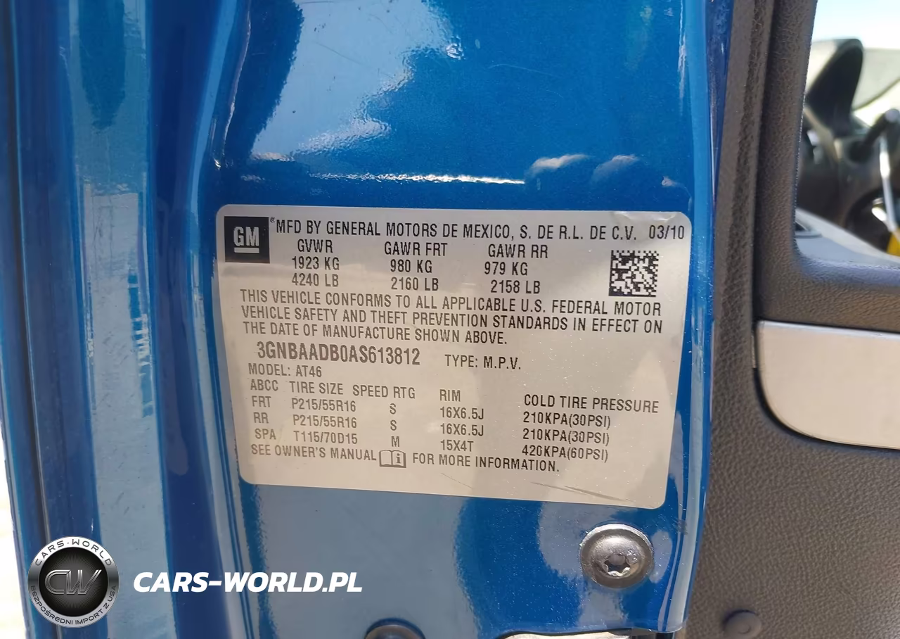 2010 Chevrolet Hhr Ls VIN:3GNBAADB0AS613812 - 9