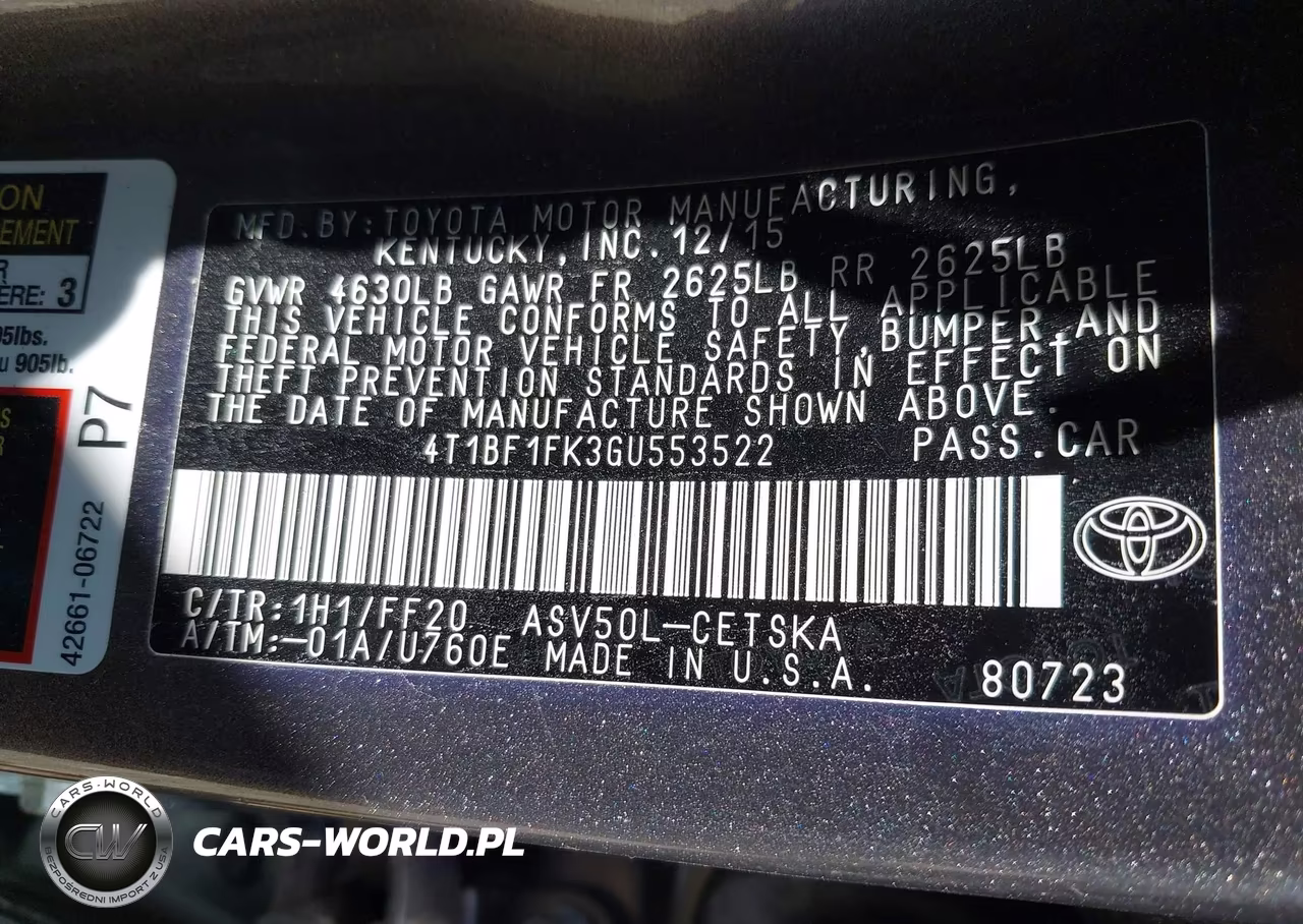 2016 Toyota Camry Se VIN:4T1BF1FK3GU553522 - 9