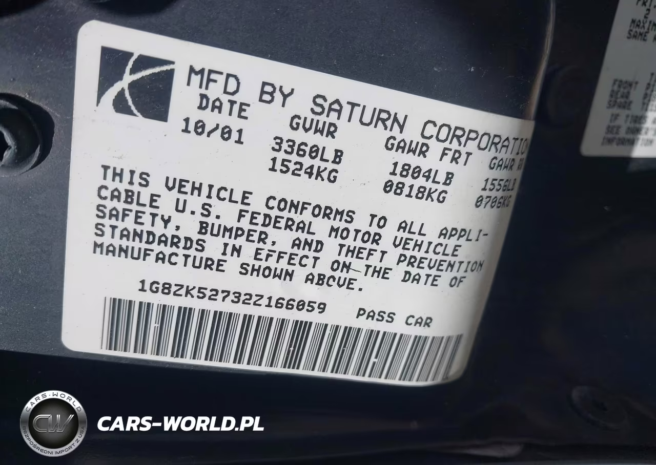 2002 Saturn S-Series Sl2 VIN:1G8ZK52732Z166059 - 9