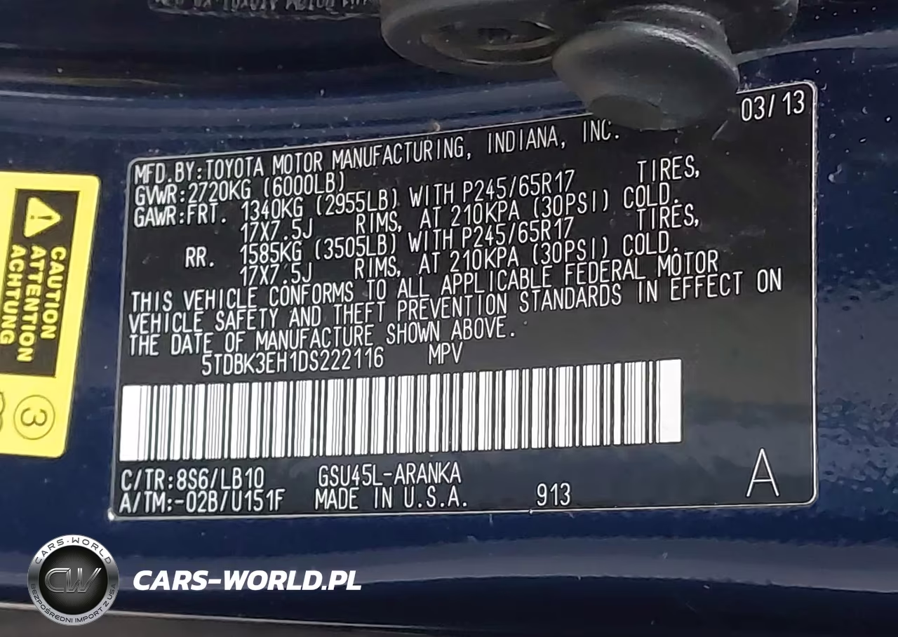 2013 Toyota Highlander Se V6 VIN:5TDBK3EH1DS222116 - 9