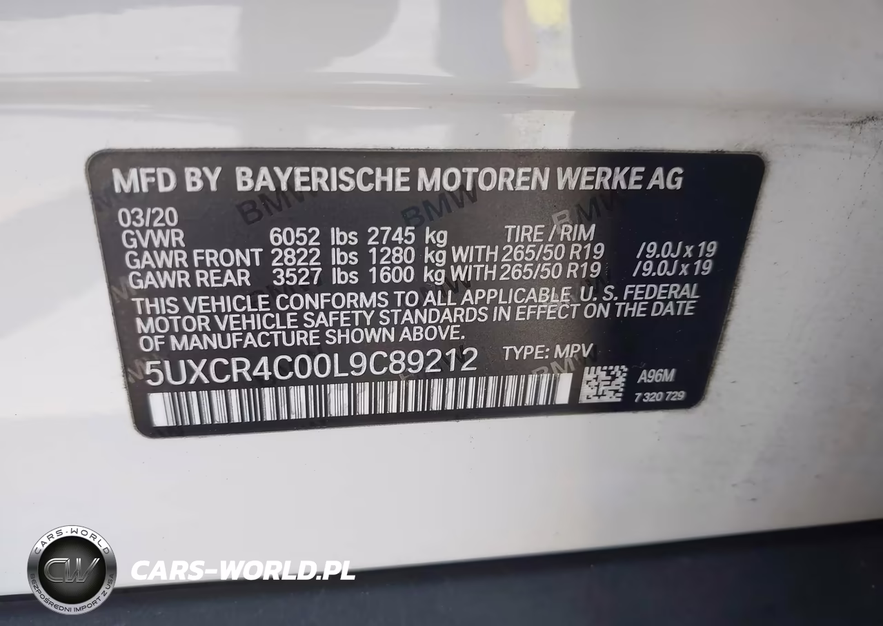 2020 BMW X5 Sdrive40I VIN:5UXCR4C00L9C89212 - 9