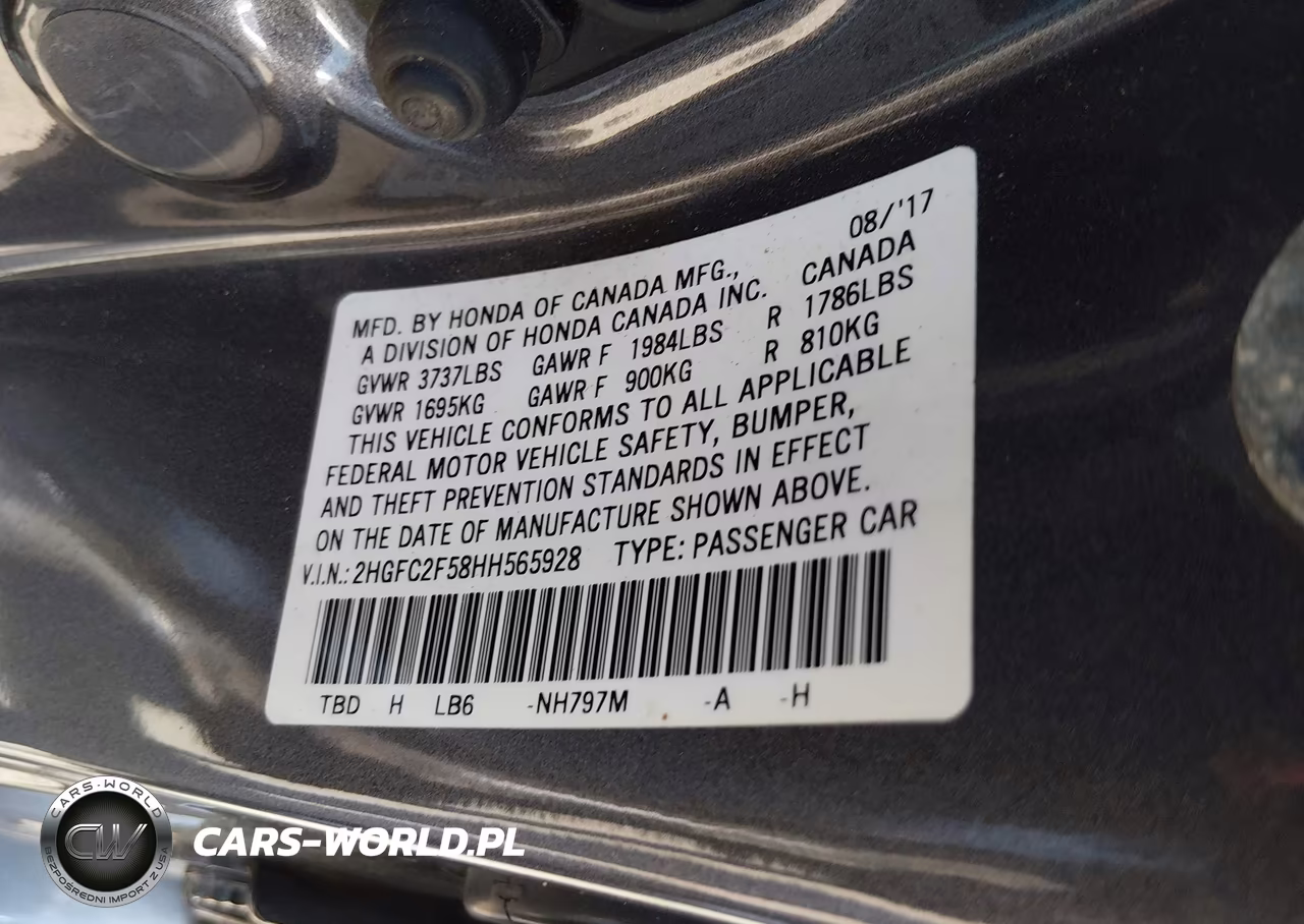 2017 Honda Civic Lx VIN:2HGFC2F58HH565928 - 9