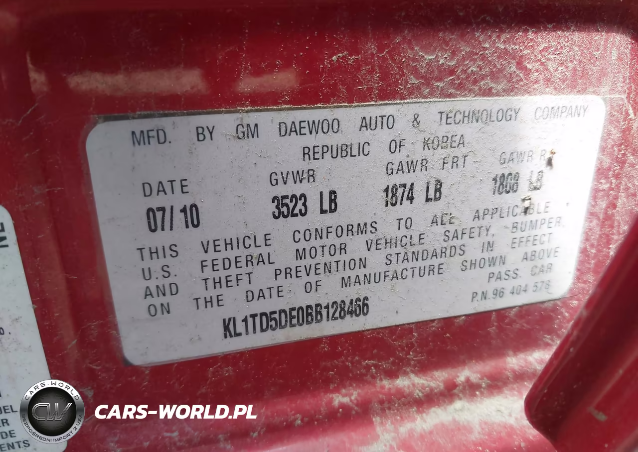 2011 Chevrolet Aveo 1Lt VIN:KL1TD5DE0BB128466 - 9