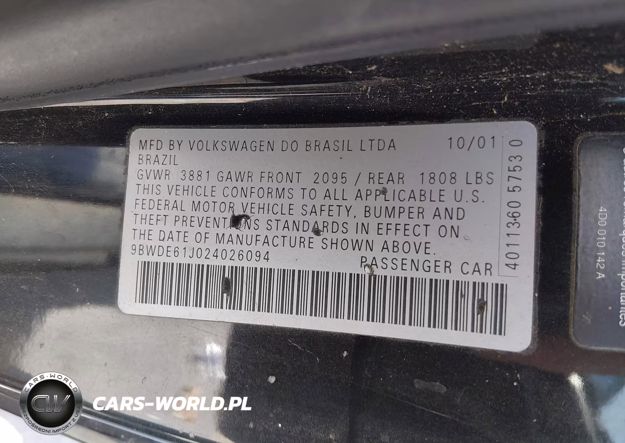 2002 Volkswagen Gti 1.8L VIN:9BWDE61J024026094 - 9