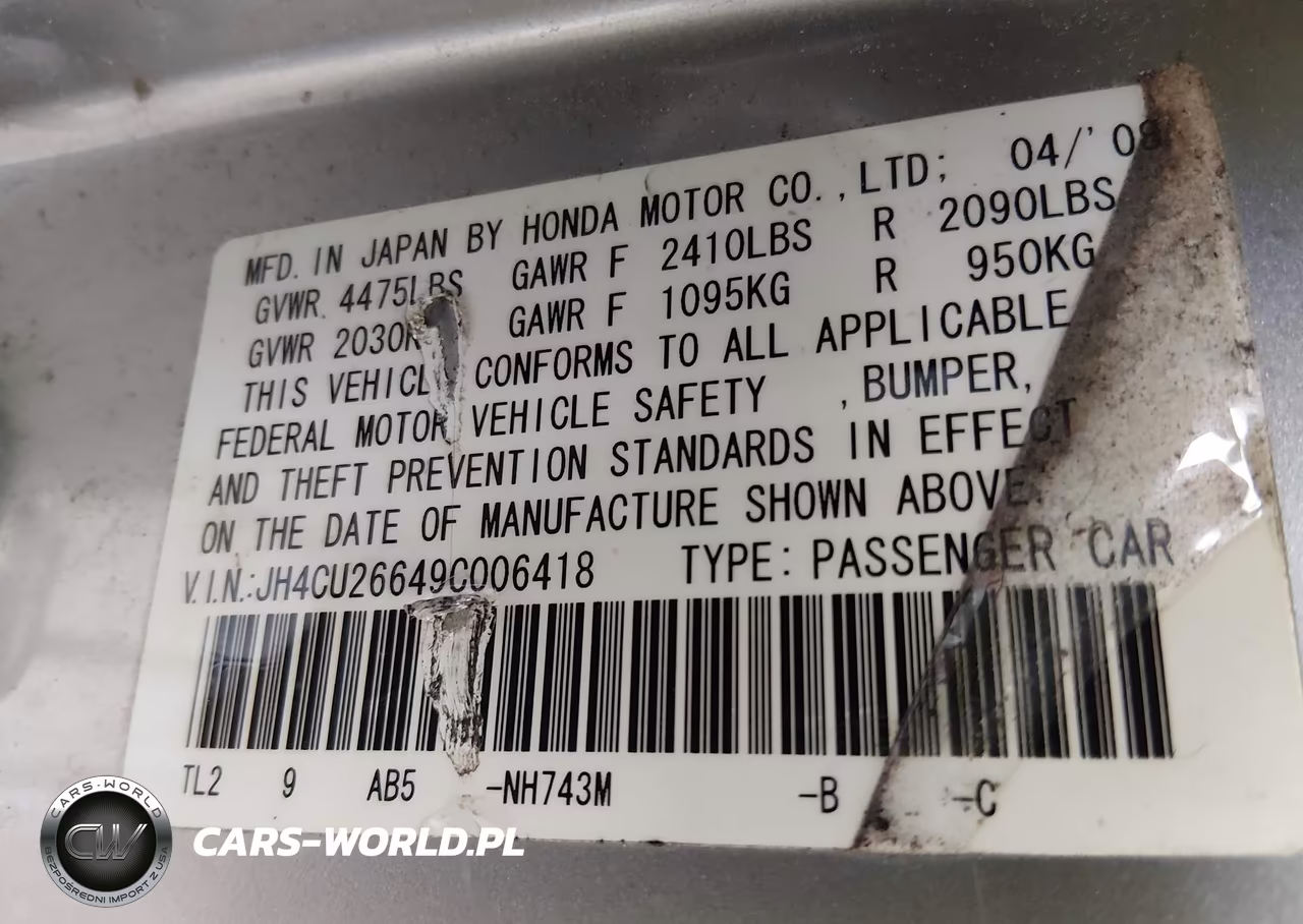2009 Acura Tsx VIN:JH4CU26649C006418 - 9