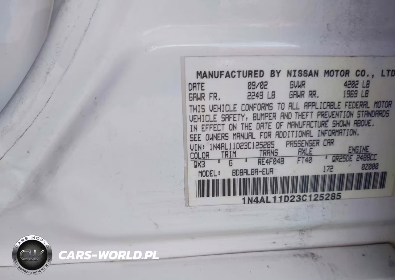 2003 Nissan Altima 2.5 S VIN:1N4AL11D23C125285 - 9