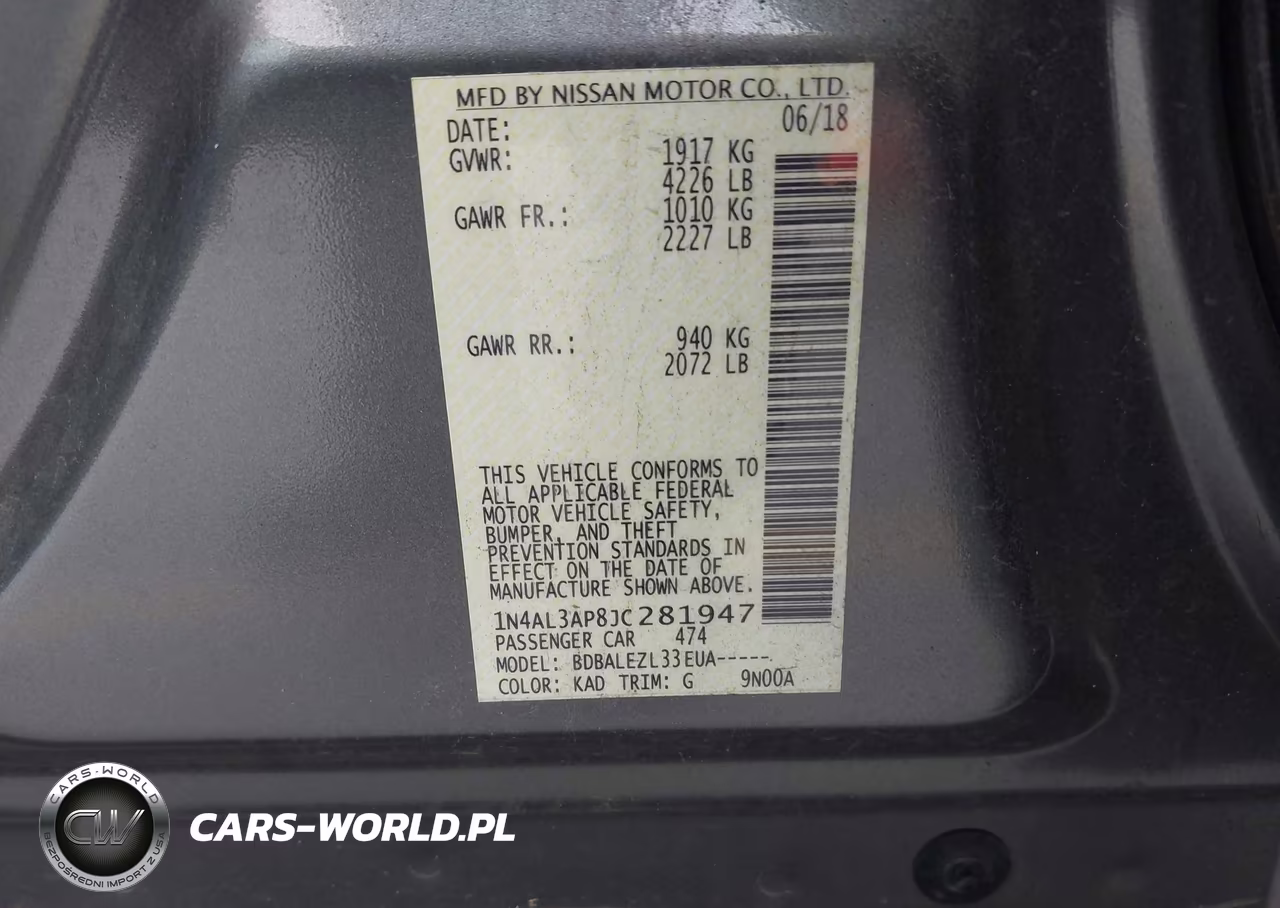 2018 Nissan Altima 2.5 S VIN:1N4AL3AP8JC281947 - 9