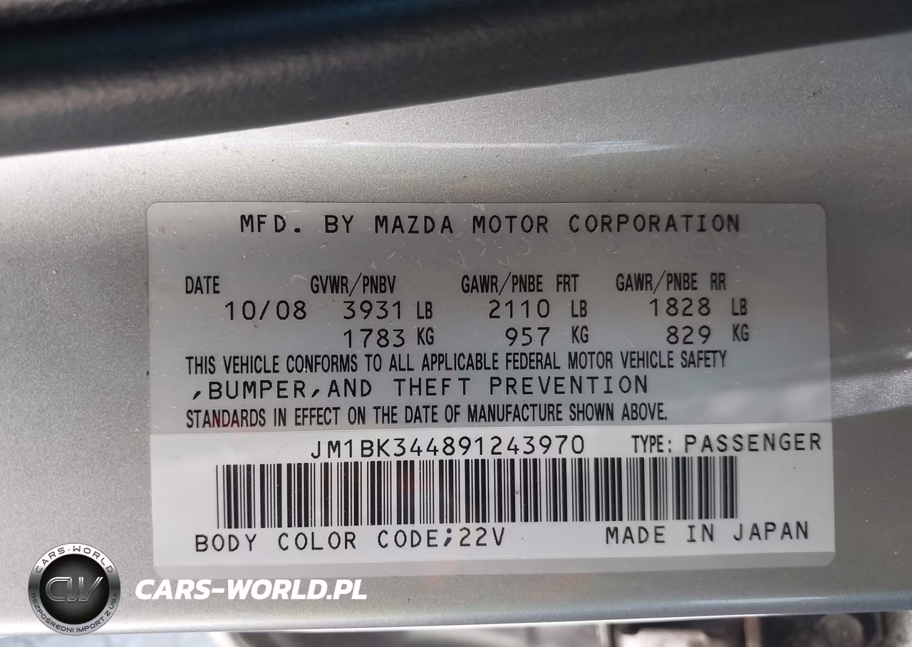 2009 Mazda Mazda3 S Sport VIN:JM1BK344891243970 - 9