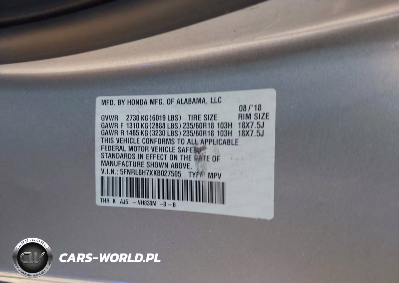 2019 Honda Odyssey Ex-L VIN:5FNRL6H7XKB027505 - 9