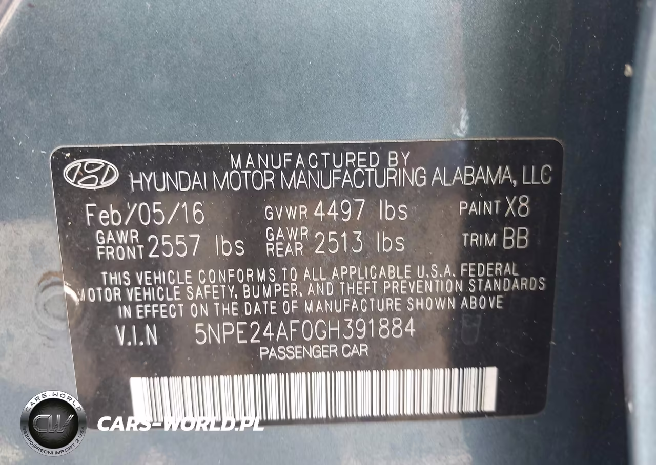 2016 Hyundai Sonata Se VIN:5NPE24AF0GH391884 - 9