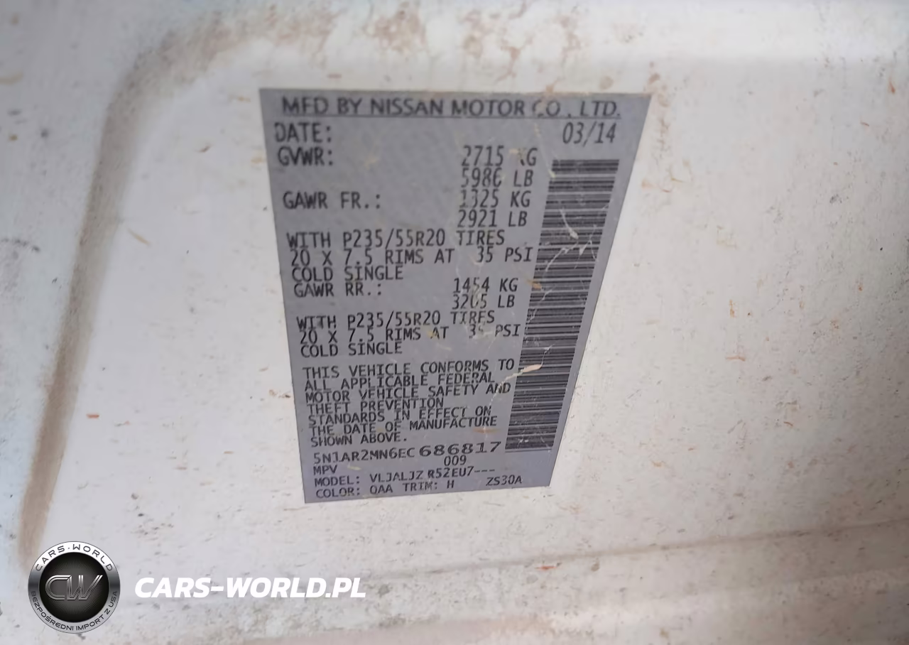 2014 Nissan Pathfinder Platinum VIN:5N1AR2MN6EC686817 - 9