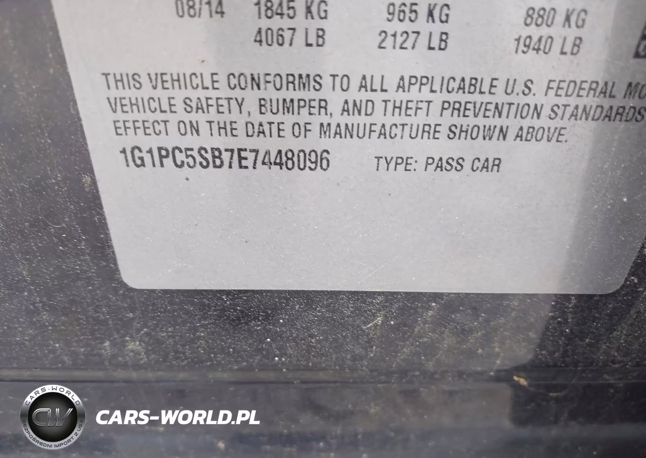2014 Chevrolet Cruze 1Lt Auto VIN:1G1PC5SB7E7448096 - 9