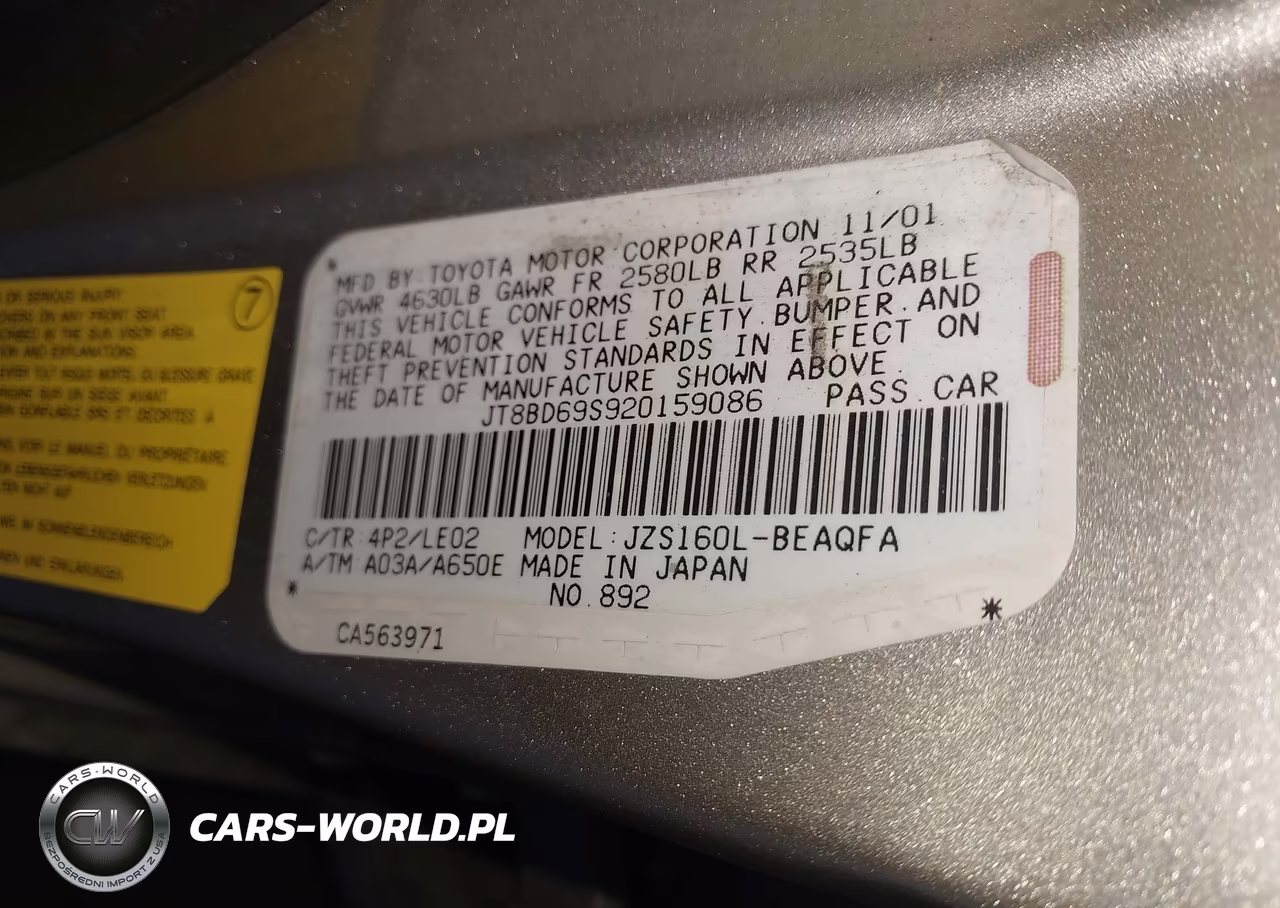 2002 Lexus Gs 300 VIN:JT8BD69S920159086 - 9