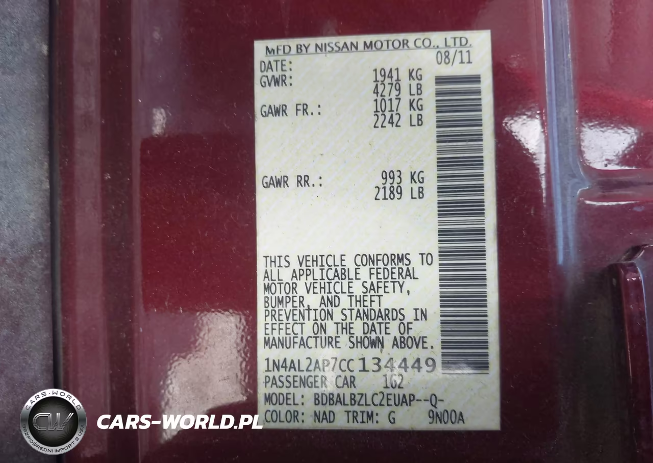 2012 Nissan Altima 2.5 S VIN:1N4AL2AP7CC134449 - 9