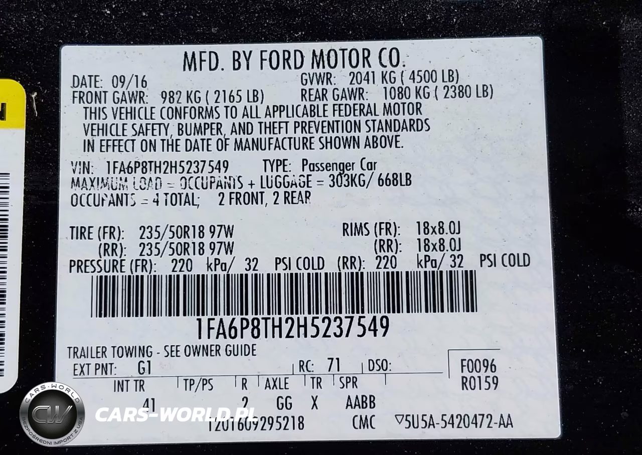 2017 Ford Mustang Ecoboost VIN:1FA6P8TH2H5237549 - 9