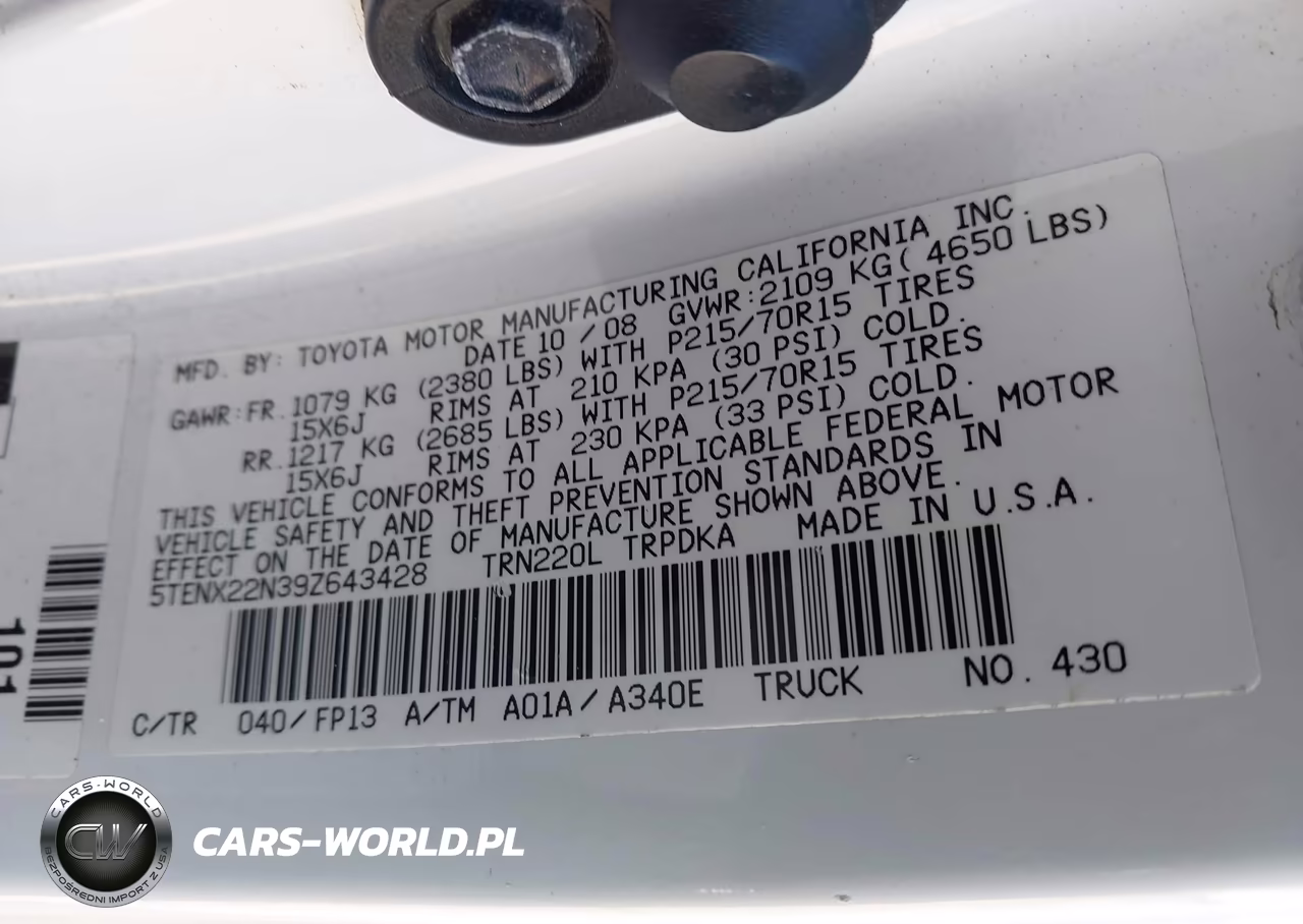 2009 Toyota Tacoma VIN:5TENX22N39Z643428 - 9