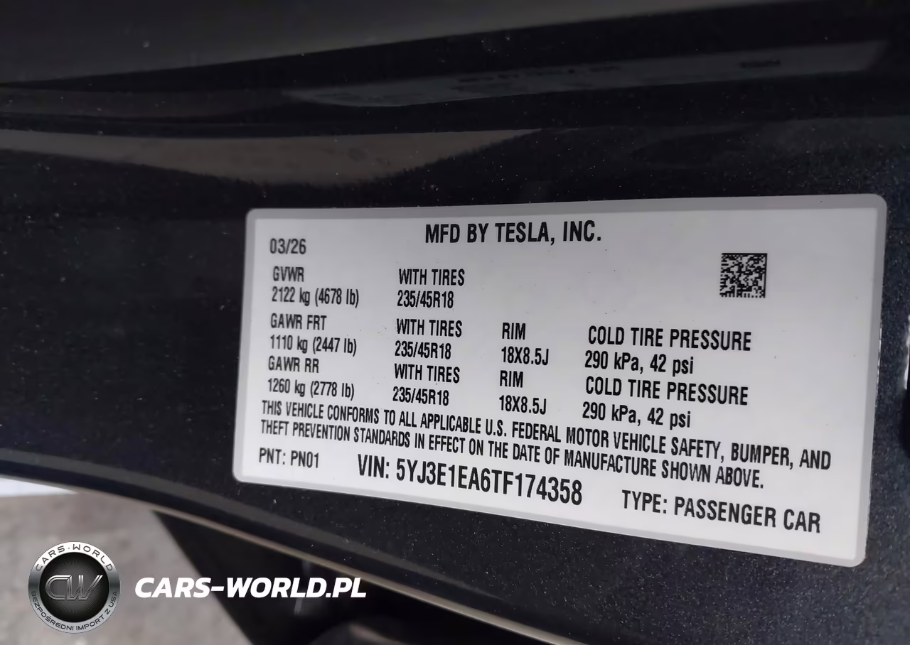 2026 Tesla Model 3 Premium Rear-Wheel Drive-Rear-Wheel Drive VIN:5YJ3E1EA6TF174358 - 9