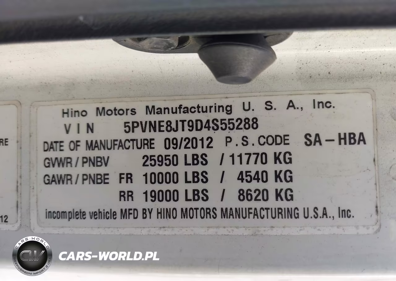 2013 Hino 258-268 VIN:5PVNE8JT9D4S55288 - 8