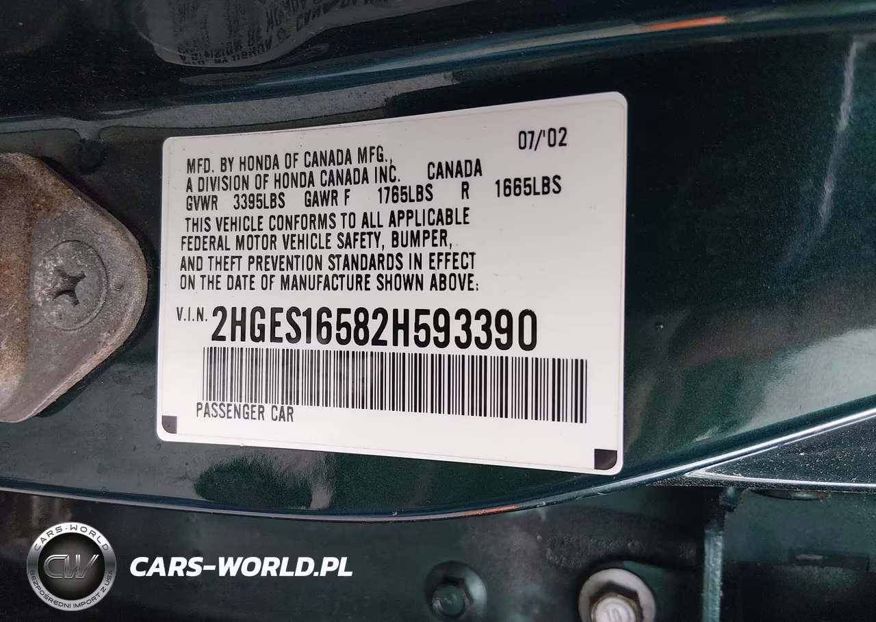 2002 Honda Civic Lx VIN:2HGES16582H593390 - 9