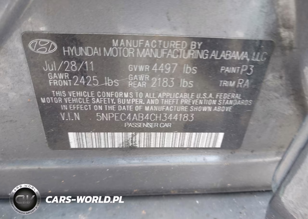 2012 Hyundai Sonata Limited 2.0T VIN:5NPEC4AB4CH344183 - 9