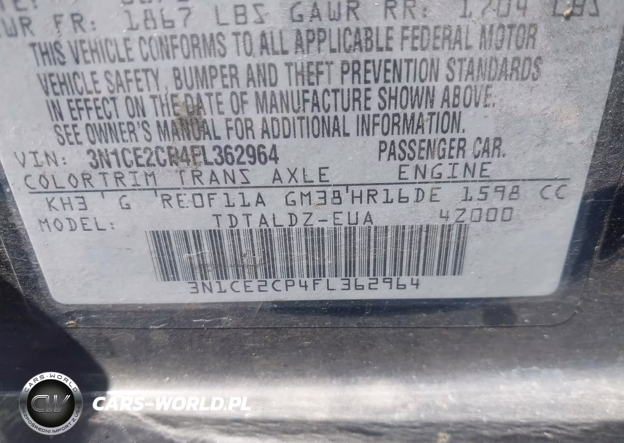 2015 Nissan Versa Note S (Sr)-S Plus-Sl-Sr-Sv VIN:3N1CE2CP4FL362964 - 9