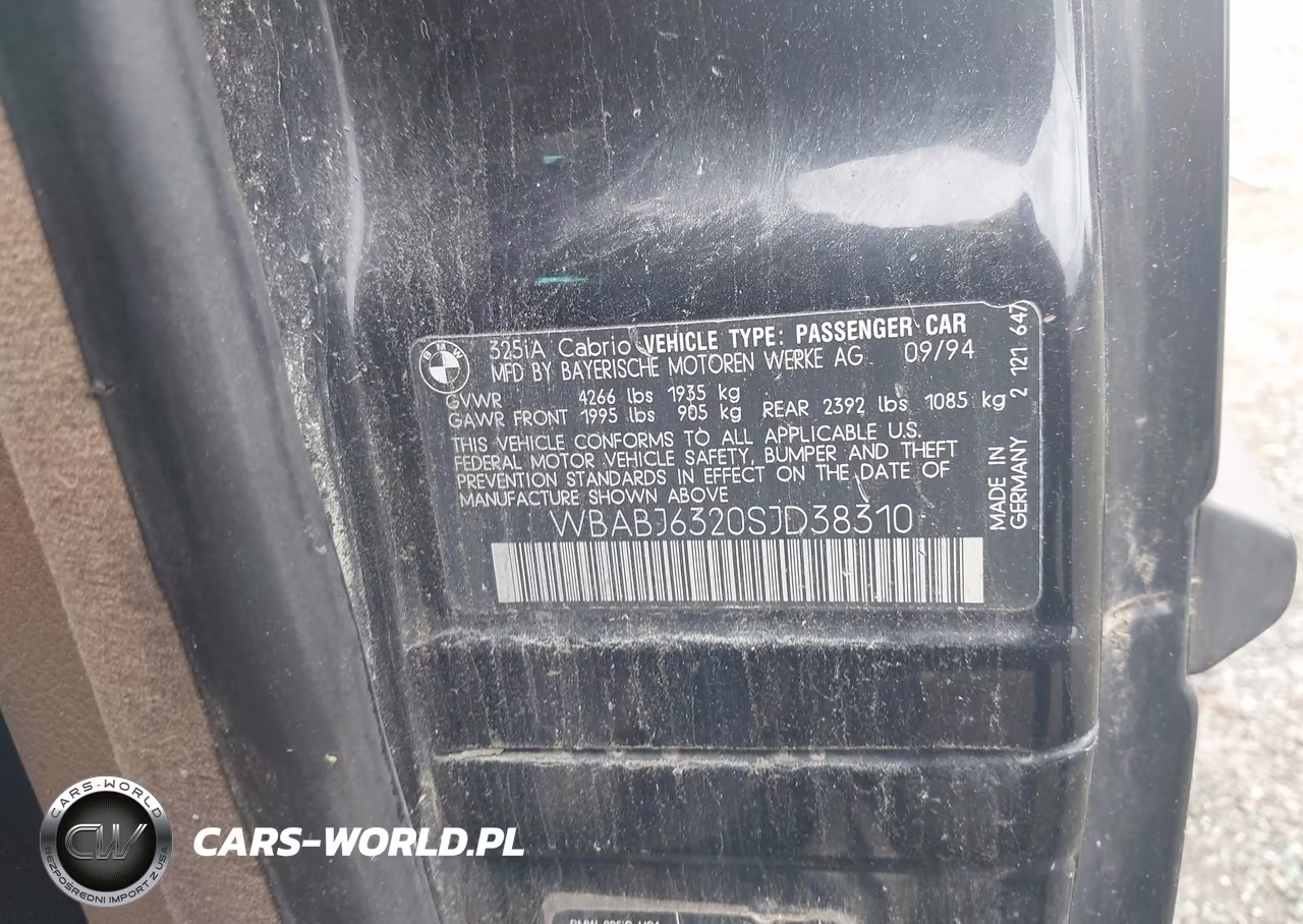 1995 BMW 325 Ic Automatic VIN:WBABJ6320SJD38310 - 9