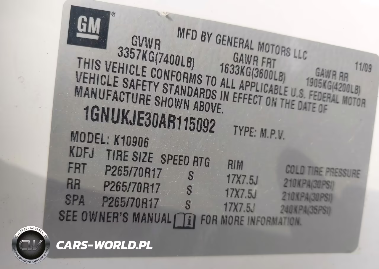 2010 Chevrolet Suburban 1500 Lt1 VIN:1GNUKJE30AR115092 - 9