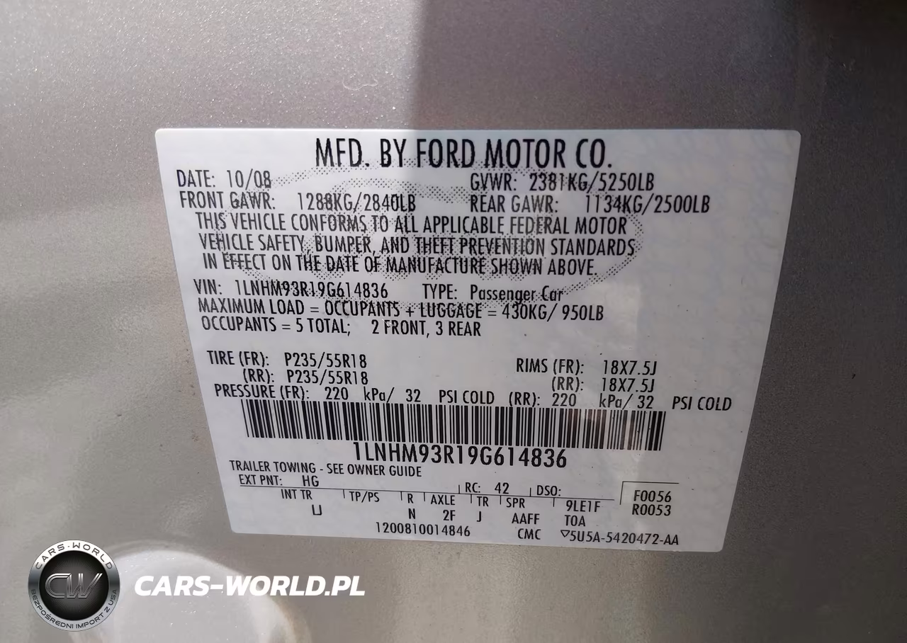 2009 Lincoln Mks VIN:1LNHM93R19G614836 - 9