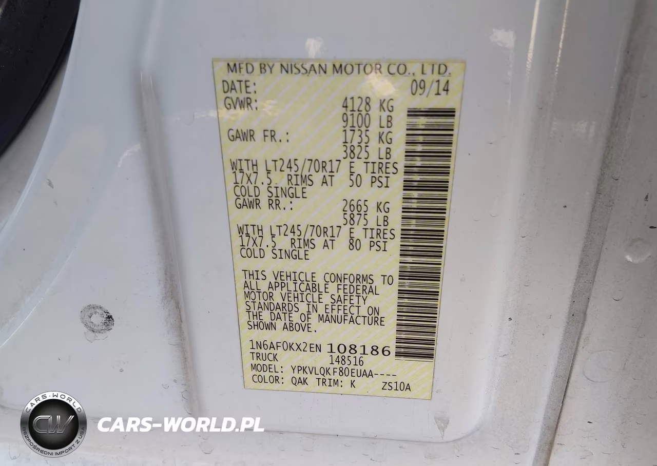 2014 Nissan Nv Cargo Nv2500 Hd S V8 VIN:1N6AF0KX2EN108186 - 9
