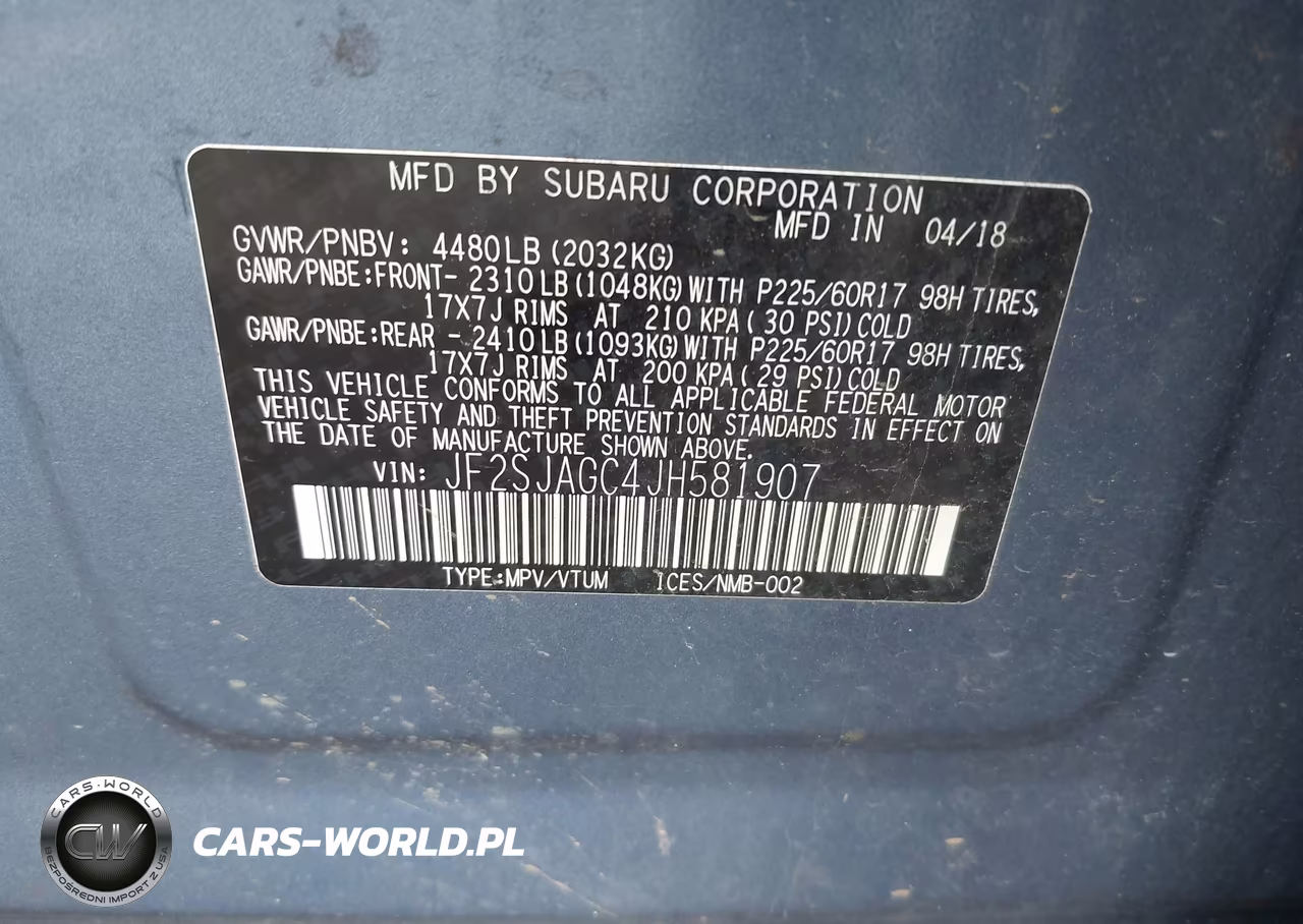 2018 Subaru Forester 2.5I Premium VIN:JF2SJAGC4JH581907 - 9