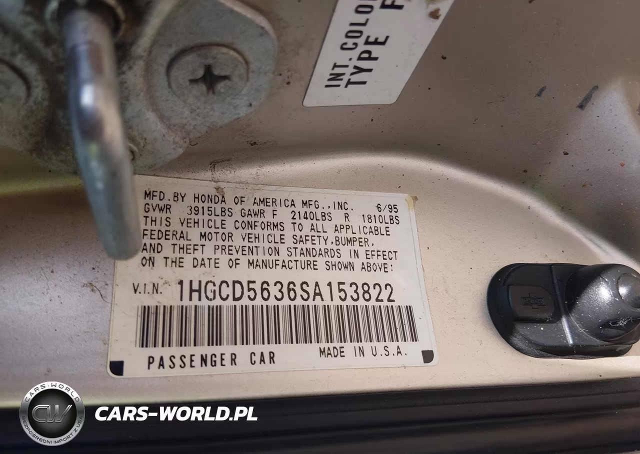 1995 Honda Accord Lx-Ex VIN:1HGCD5636SA153822 - 9