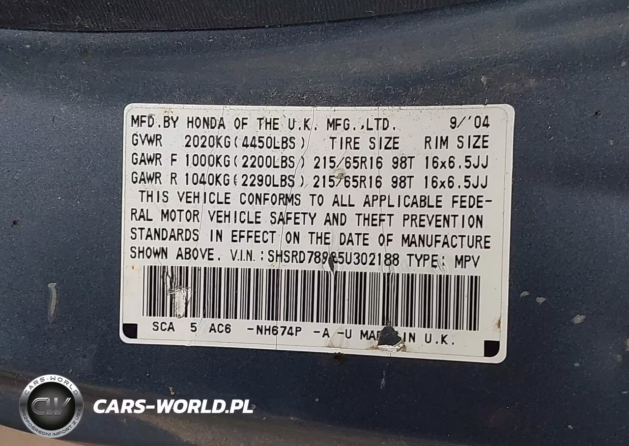 2005 Honda Cr-V Se VIN:SHSRD78965U302188 - 9
