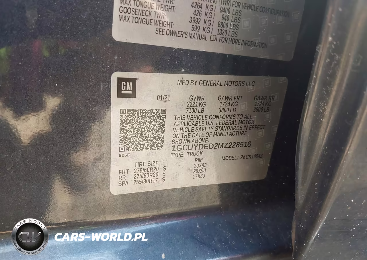 2021 Chevrolet Silverado 1500 VIN:1GCUYDED2MZ228516 - 9
