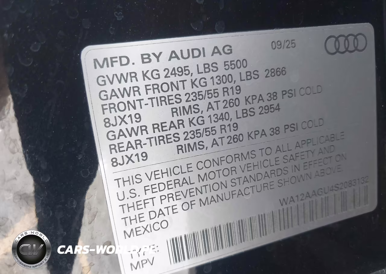 2025 Audi All-New Q5 Premium Plus Tfsi Quattro S Tronic VIN:WA12AAGU4S2083132 - 9