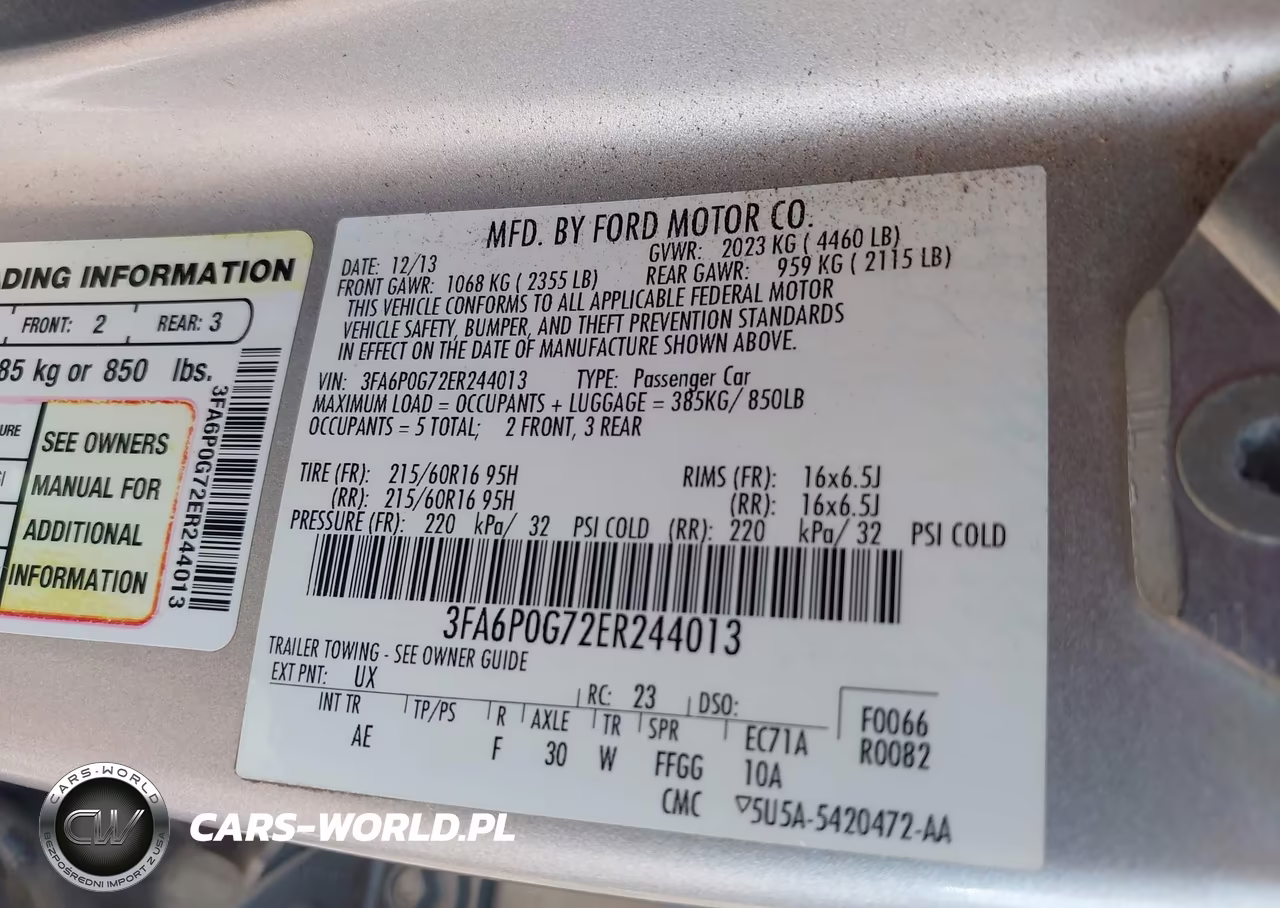 2014 Ford Fusion S VIN:3FA6P0G72ER244013 - 9