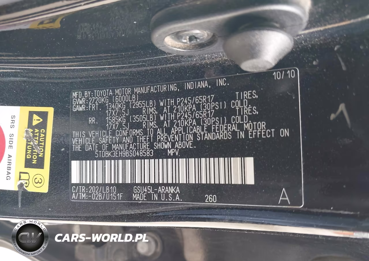 2011 Toyota Highlander Se V6 VIN:5TDBK3EH9BS048583 - 9