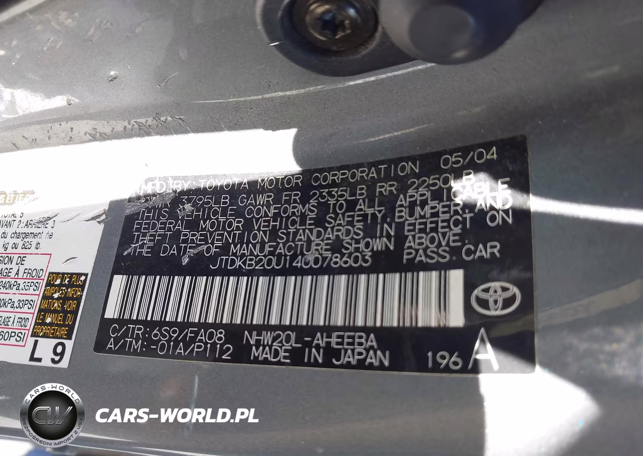 2004 Toyota Prius VIN:JTDKB20U140078603 - 9