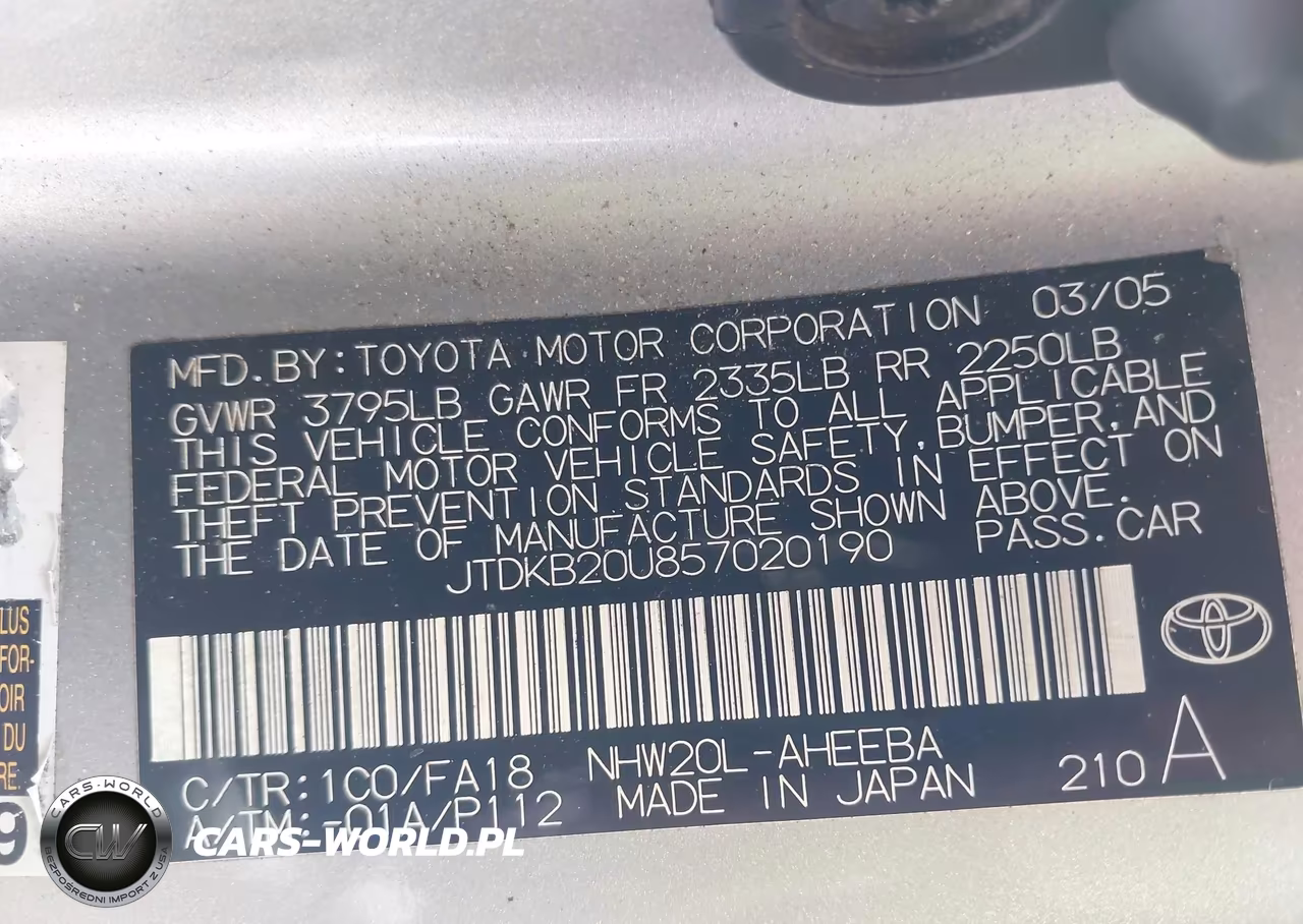 2005 Toyota Prius VIN:JTDKB20U857020190 - 9