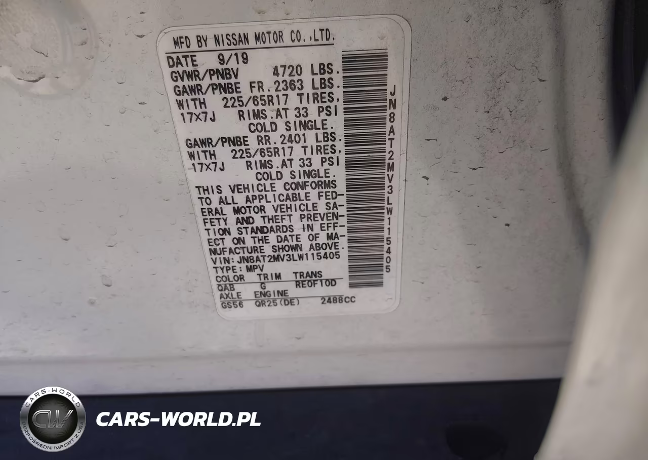 2020 Nissan Rogue Sv Intelligent Awd VIN:JN8AT2MV3LW115405 - 9