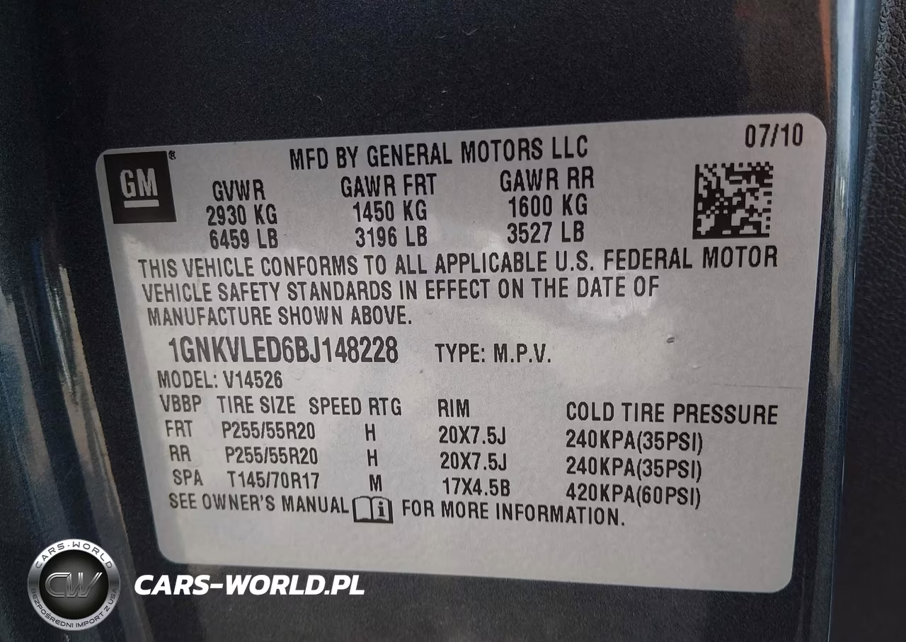 2011 Chevrolet Traverse Ltz VIN:1GNKVLED6BJ148228 - 9