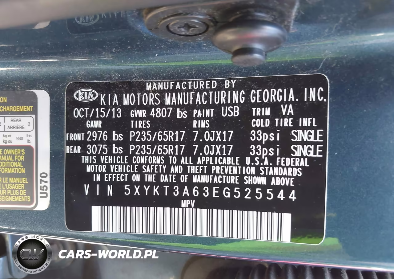 2014 Kia Sorento Lx VIN:5XYKT3A63EG525544 - 9